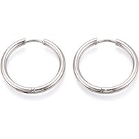 Boucles d'oreilles créoles en acier inoxydable 304, couleur acier inoxydable, 24x25x2.5mm — Boucles d'oreilles créoles
