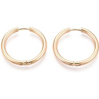 Boucles d'oreilles créoles en acier inoxydable 304, plaquées or 18K — Boucles d'oreilles créoles