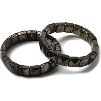 Bracelet Élastique en Perles de Pyrite Naturelle pour Femmes et Hommes — Bracelet Femme