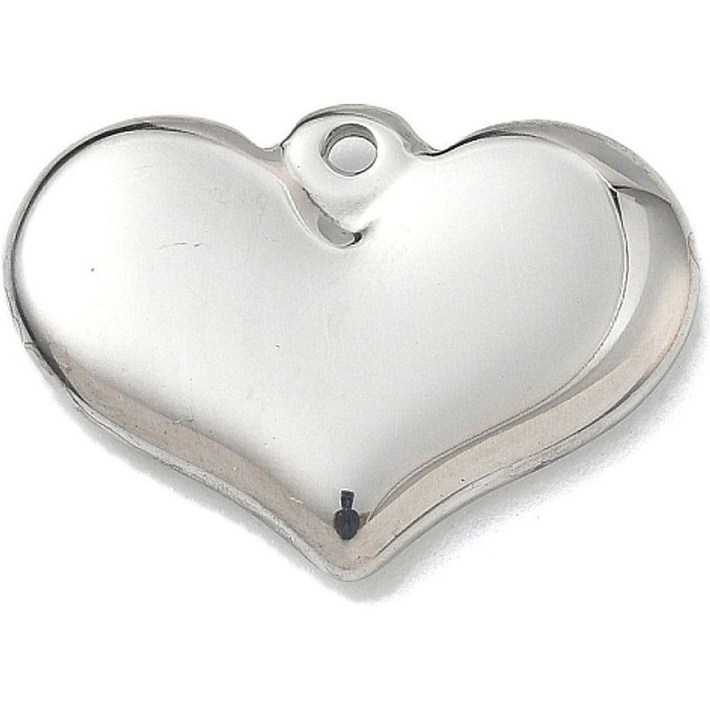 Pendentif en Acier Inoxydable 304 en Forme de Cœur, 20.5x28.5mm, Trou de 2mm — Breloques et pendentifs
