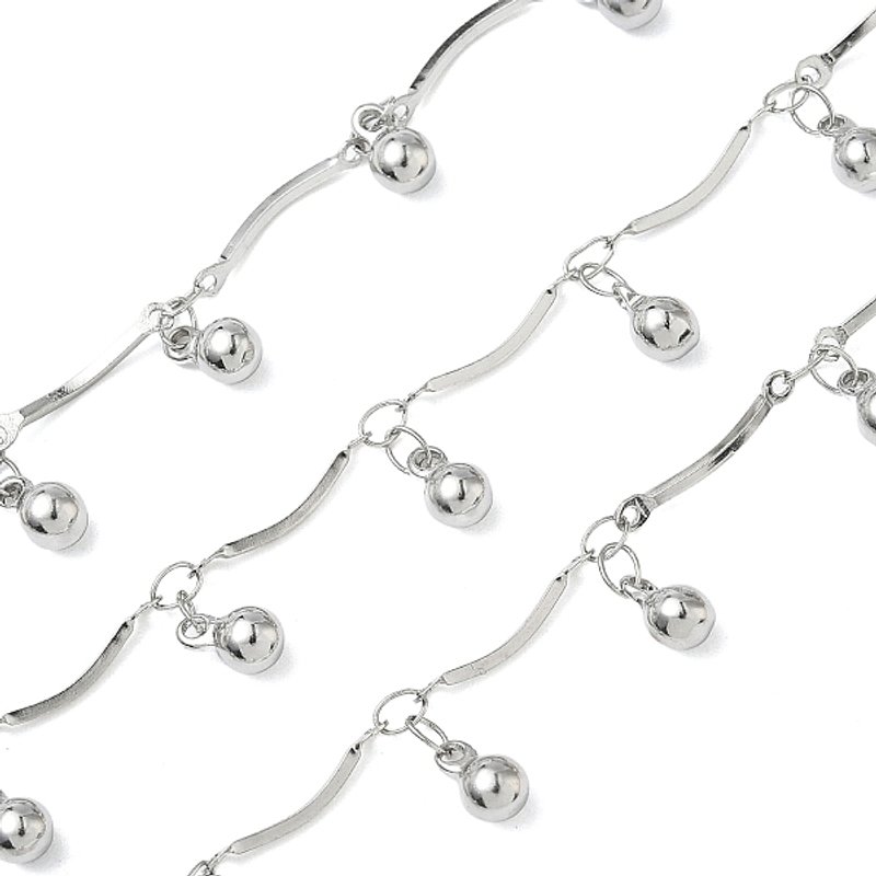 Chaînes en acier inoxydable 304 avec pendentifs ronds et bobine — Chaînes, fils et cordons