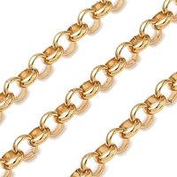 Chaînes Rolo en acier inoxydable 304 avec bobine, dorées, 6x2mm