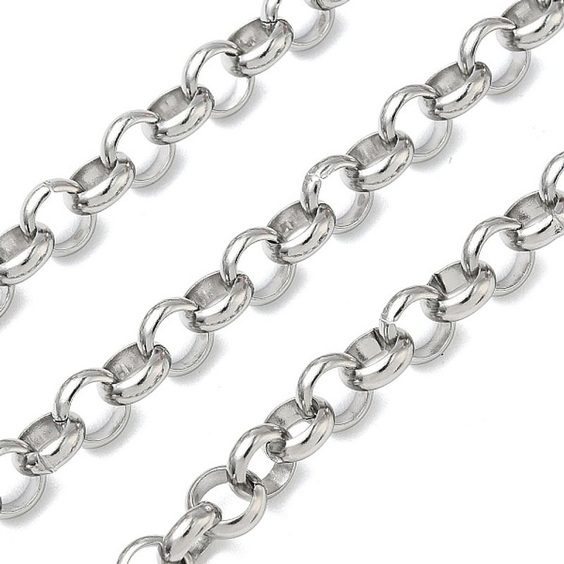 304 Stainless Steel Rolo Chains with Spool, Unwelded, 6x2mm — Chains, Wire & Cord