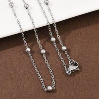 304 Stainless Steel 3MM Round Bead Cable Chain Necklace for Women — Pendant Necklace