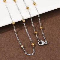304 Stainless Steel 3MM Round Bead Cable Chain Necklace for Women — Pendant Necklace