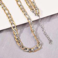 Collier Chaîne Figaro en Acier Inoxydable 6MM pour Femmes, 17.83 pouces — Collier pendentif