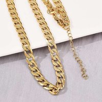 Collier en Acier Inoxydable 304 à Maillons Cubains pour Femmes, Or — Collier pendentif
