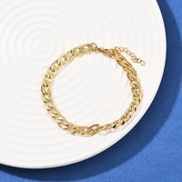 304 Stainless Steel Golden Curb Chain Bracelet for Women