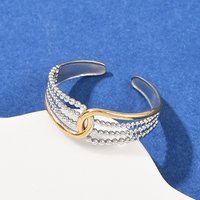 Bagues à Manchon Double Couleur en Acier Inoxydable 304 — Bijoux fantaisie