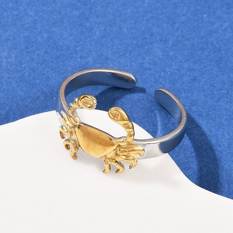 Bague à Manchette Double Couleur en Acier Inoxydable 304 - Taille Ajustable — Bijoux fantaisie
