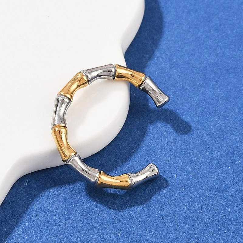 304 Stainless Steel Cuff Rings for Women, Adjustable Inner Diameter — Costume Jewelry