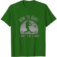 T-shirt Humoristique Baseball Softball How To Bunt Don't Hit A Dinger — T-shirts pour hommes