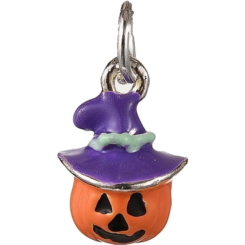 Pendentif en Émail Alliage Thème Halloween avec Anneau, Orange — Breloques et pendentifs