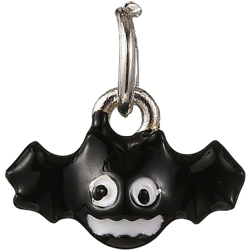 Halloween Bat Alloy Enamel Charm with Jump Ring — Charms & Pendants