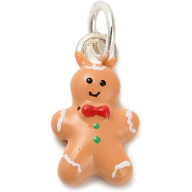 Christmas Themes Gingerbread Man Enamel Pendant with Jump Ring — Charms & Pendants