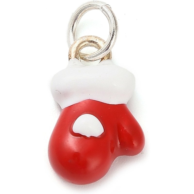 Pendentifs en Émail Alliage Thème Noël avec Anneau - Gants — Breloques et pendentifs