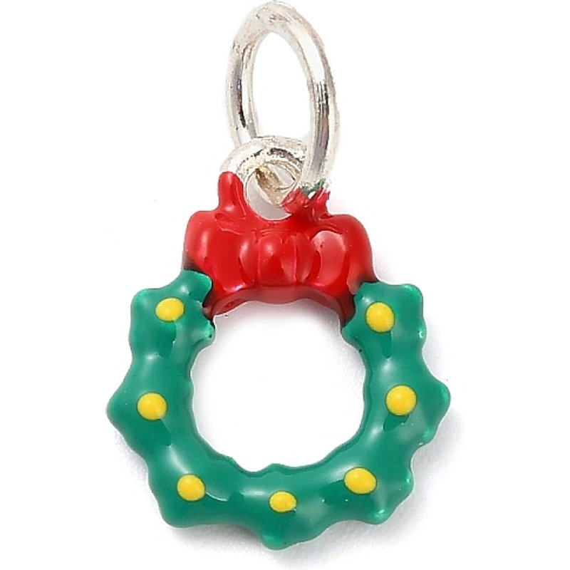 Charm en alliage émaillé Couronne de Noël avec anneau de saut — Breloques et pendentifs