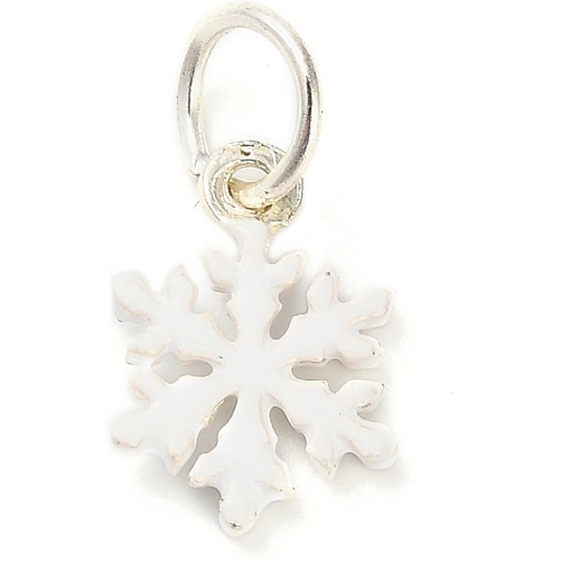 Charm en Émail Alliage Thème de Noël Flocon avec Anneau de Saut — Breloques et pendentifs