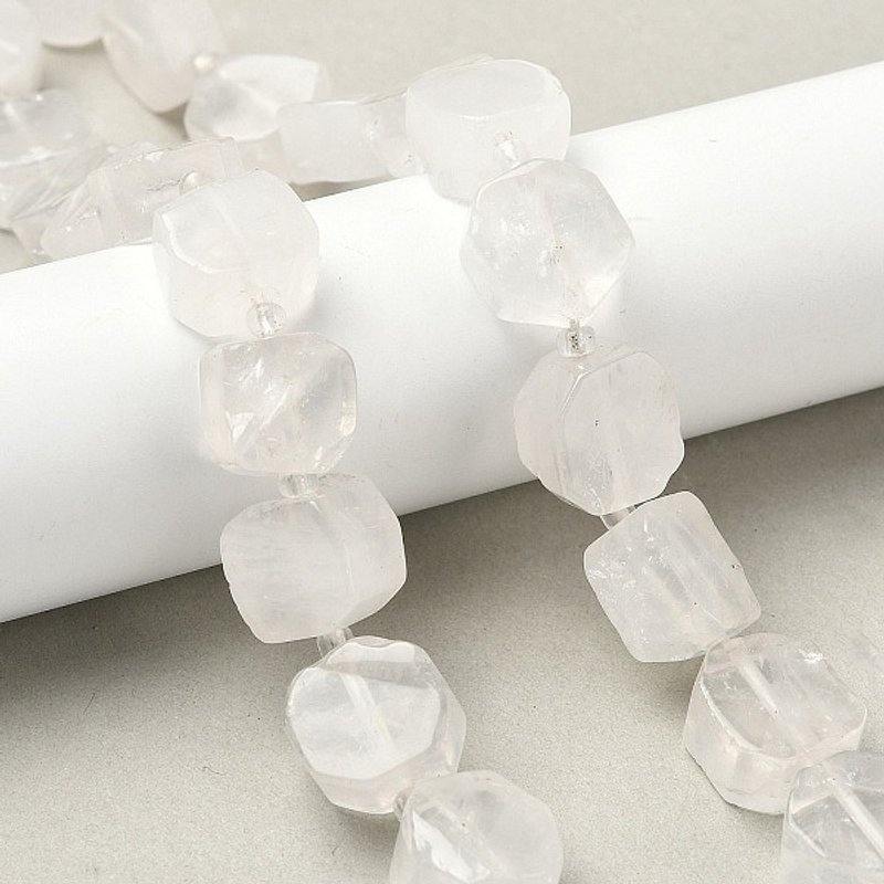 Brins de Perles en Quartz Naturel avec Perles de Semence — Perles à bijoux