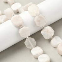 Brins de perles de pierre de lune blanche naturelle avec perles de semence — Perles à bijoux