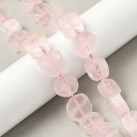 Brins de perles en quartz rose naturel avec perles de rocaille, 28-29pcs