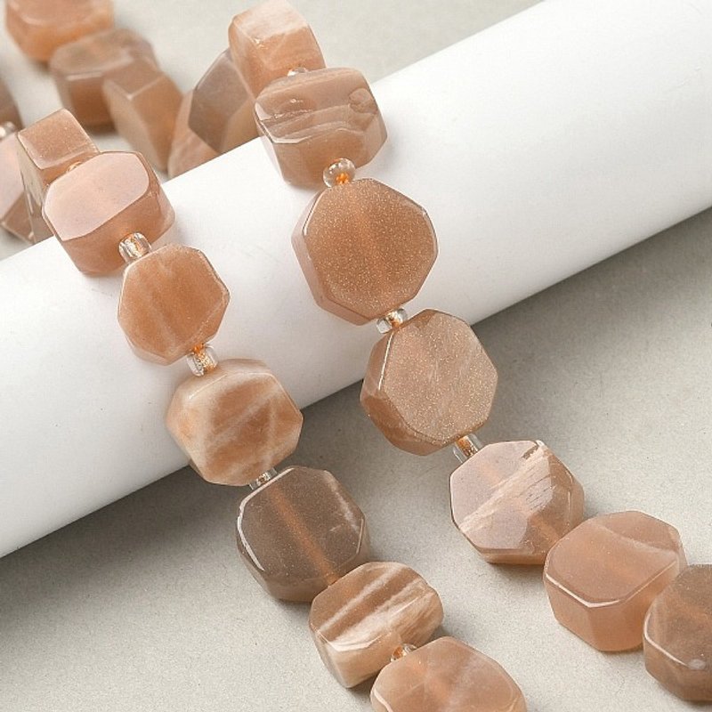 Brins de perles de soleil naturel avec perles de semence, 14.96''-15.55 — Perles à bijoux