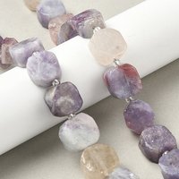 Fils de Perles de Tourmaline Plum Blossom Naturelles avec Perles de Semence — Perles à bijoux