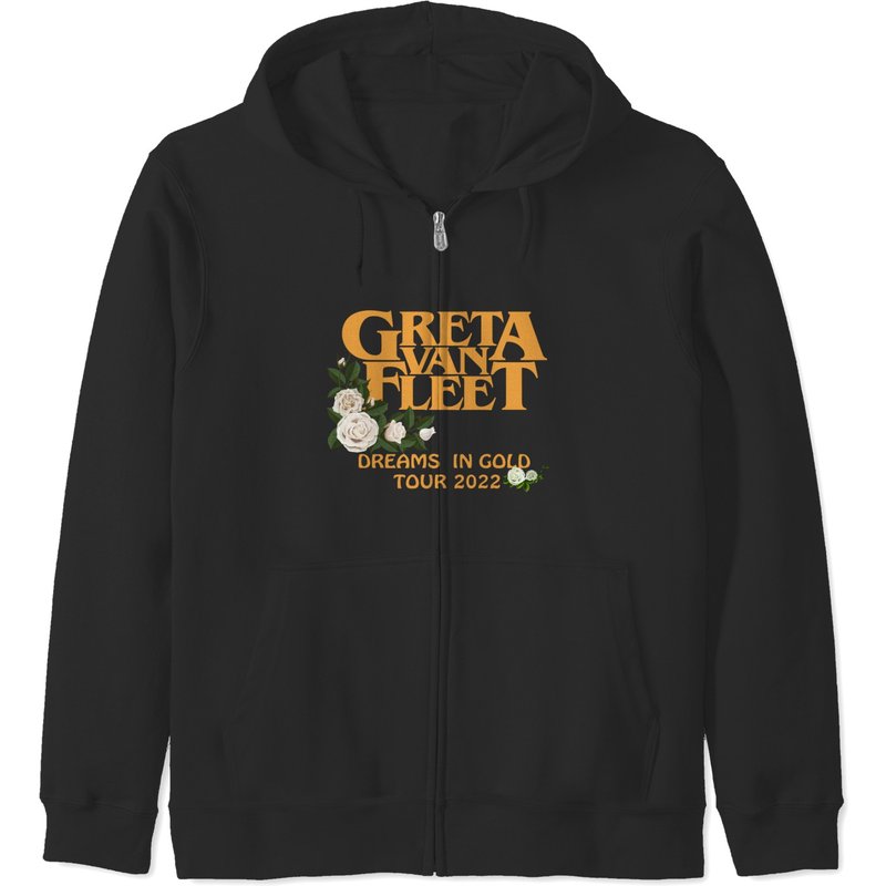 Hoodie zippé Greta Van Fleet Dreams In Gold Tour 2022 — Sweats à capuche pour hommes