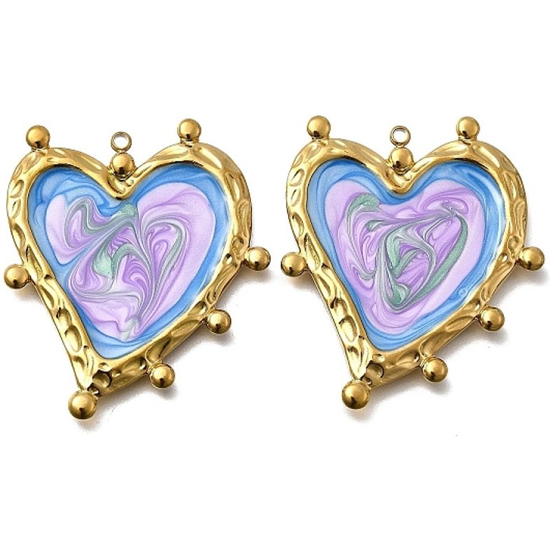 Pendentif en Acier Inoxydable 304 en Forme de Coeur avec Plaquage en Or 18K — Breloques et pendentifs