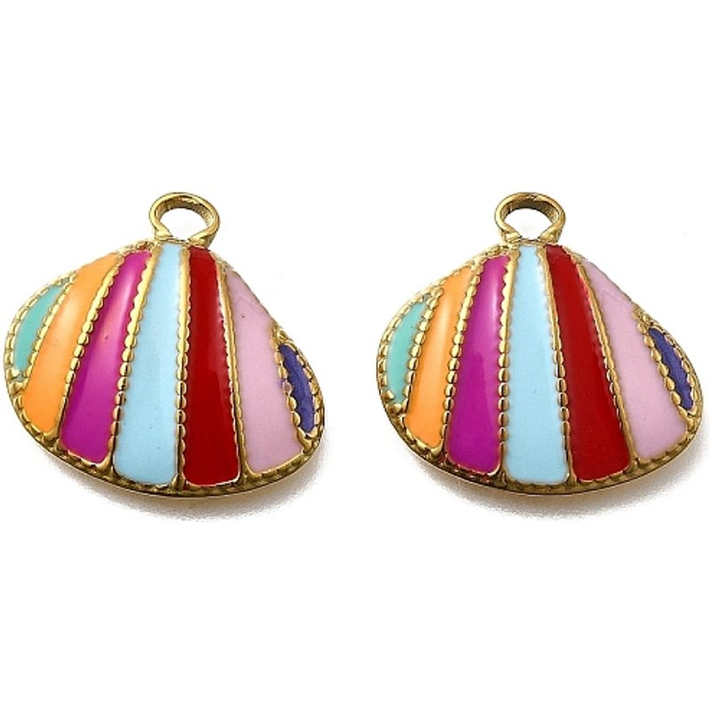 Pendentifs en Émail en Acier Inoxydable 304, Plaqué Or 18K — Breloques et pendentifs