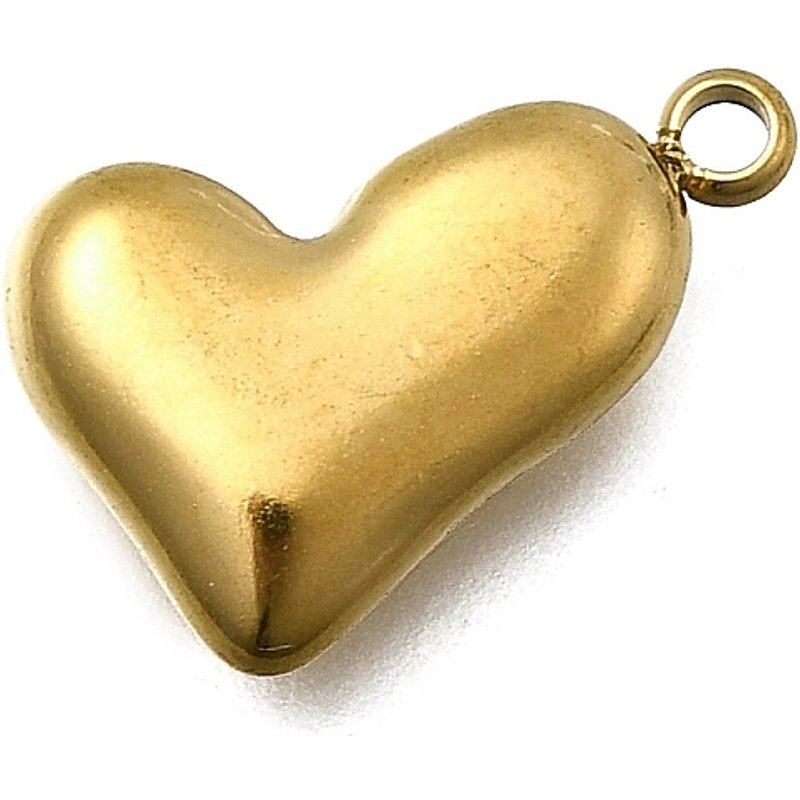 Pendentif en Acier Inoxydable 304 en Forme de Cœur, Plaqué Or 18K — Breloques et pendentifs