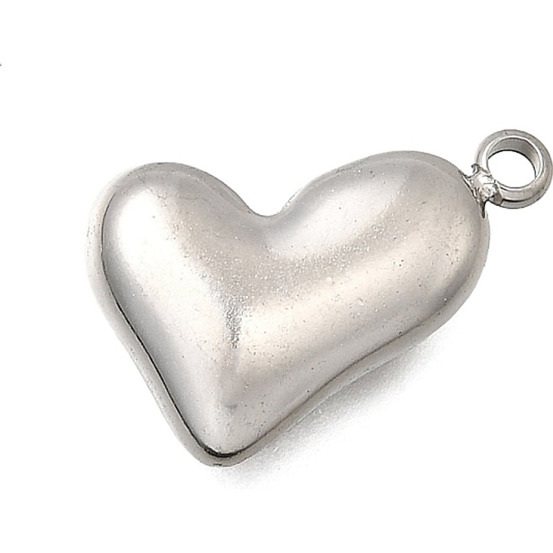 Pendentif en Acier Inoxydable en Forme de Cœur avec Trou de 1,6 mm — Breloques et pendentifs