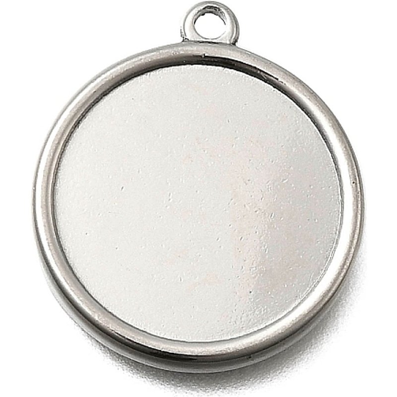 Pendants ronds plats en acier inoxydable 304, étiquette vierge à estampiller — Breloques et pendentifs