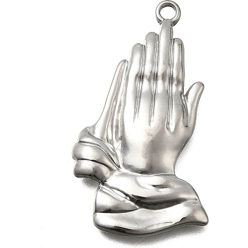 304 Stainless Steel Praying Hands Pendant