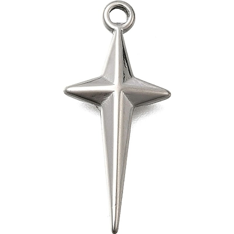 304 Stainless Steel Star Pendant with 1.6mm Hole — Charms & Pendants
