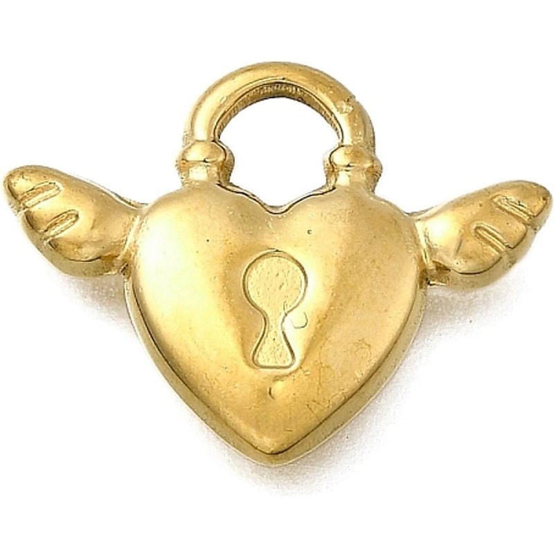 Pendentif en Acier Inoxydable 304 en Forme de Cœur avec Aile — Breloques et pendentifs