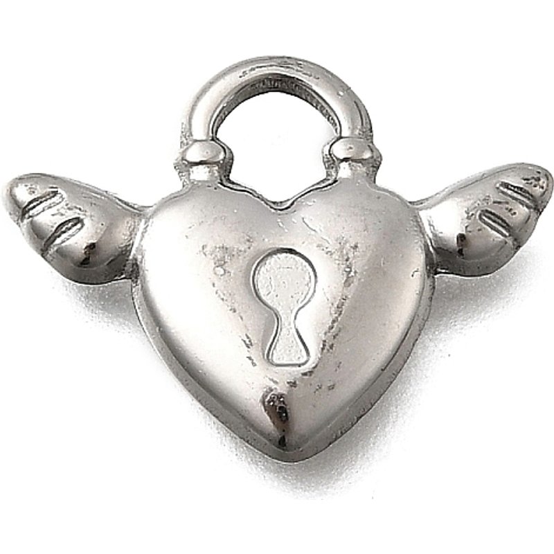 Pendentif en Acier Inoxydable 304 en Forme de Cœur avec Aile — Breloques et pendentifs