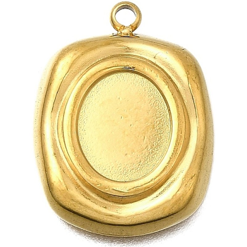 Pendants Rectangulaires en Acier Inoxydable 304 avec Plaquage en Or 18K — Breloques et pendentifs