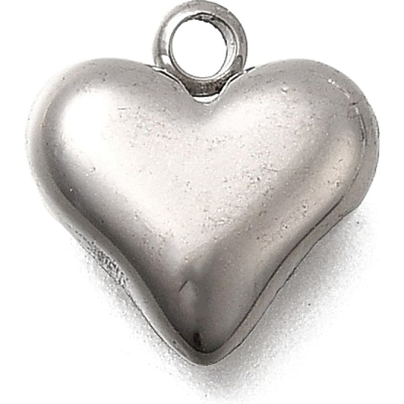 304 Stainless Steel Heart Charm with 1.6mm Hole — Charms & Pendants