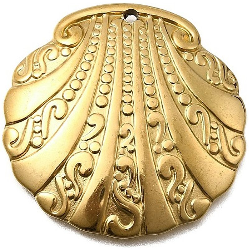 Pendentif en Acier Inoxydable 304, Forme de Coquillage, Plaqué Or 18K — Breloques et pendentifs