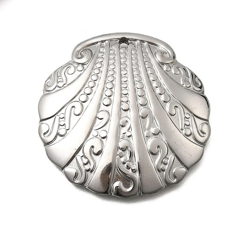 304 Stainless Steel Shell Shape Pendant with 1.6mm Hole — Charms & Pendants