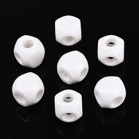 Perles Acryliques Opaques, Cubes, Facetées, Blanches, 15-16mm, Trou 7mm — Perles à bijoux