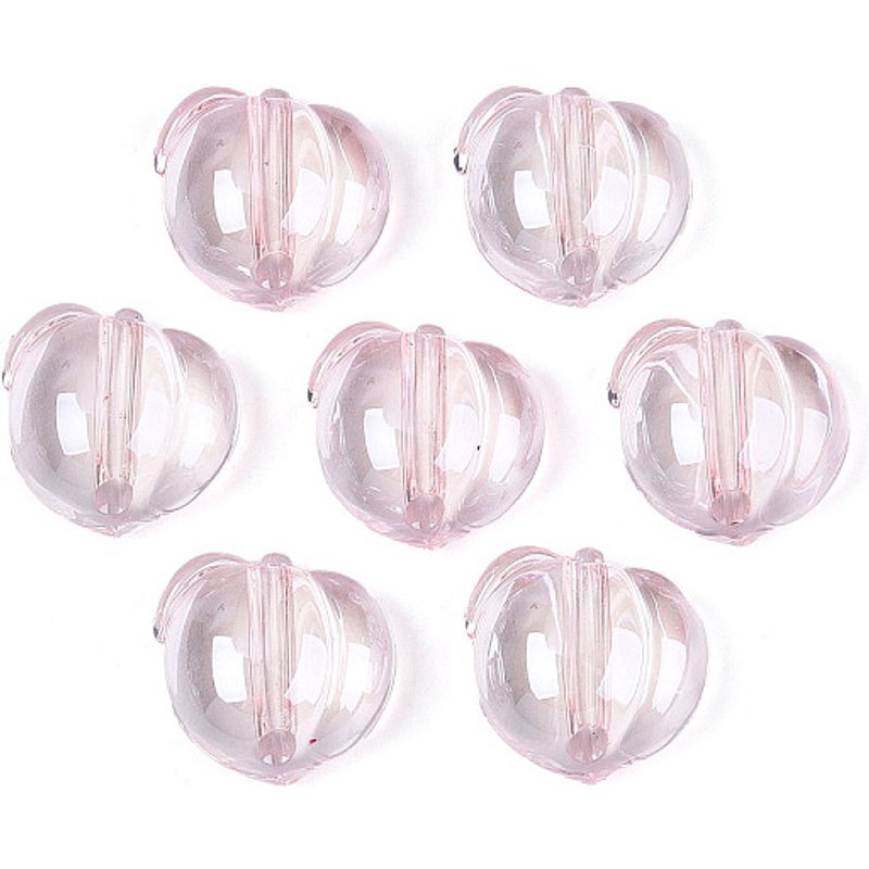 Perles Acryliques Transparentes en Pêche et Rose Brumeux — Perles à bijoux