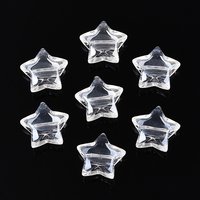 Perles Acryliques Transparentes en Étoile, Claires, 15x16x7.5mm