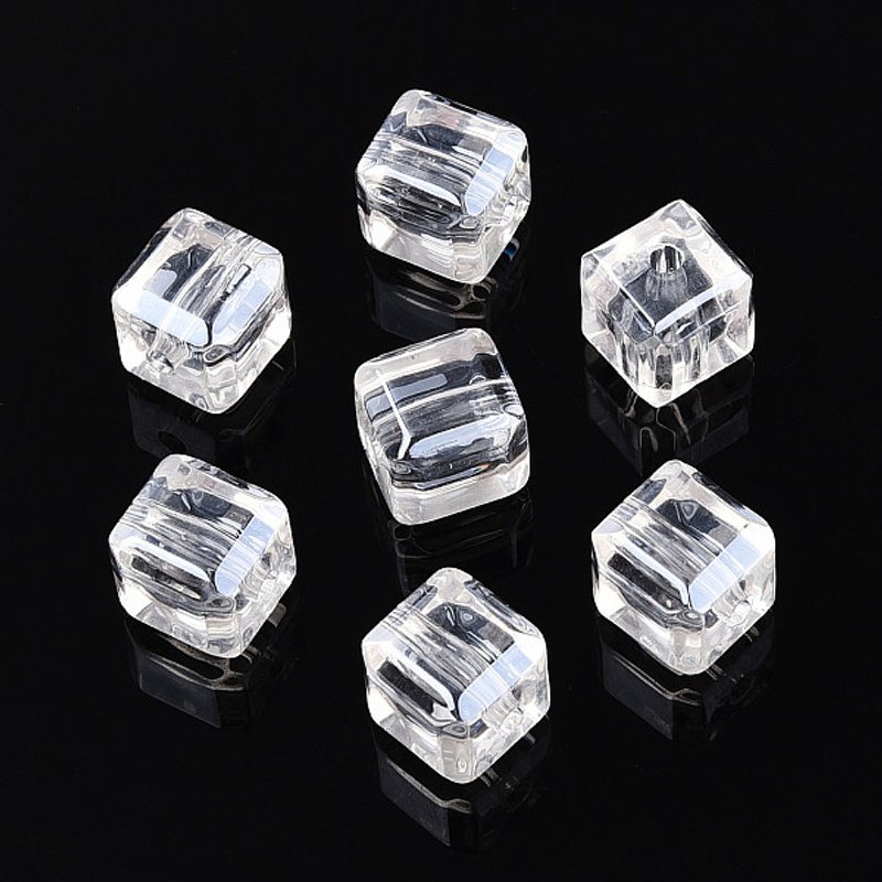 Transparent Acrylic Cube Beads, Faceted, Clear, 11.5mm — Jewelry Beads