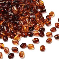 Transparent Acrylic Coffee Bean Beads with Golden Metal Enlace