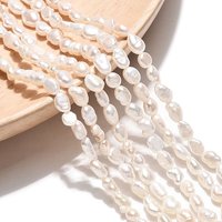 Fils de Perles de Culture d'Eau Douce Naturelles, Blanc Crème