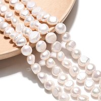 Brins de Perles de Nacre d'Eau Douce Cultivées Naturelles, Blanc Crème