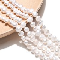 Fils de Perles de Culture d'Eau Douce Naturelles, Blanc Crème