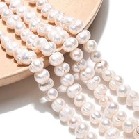 Brins de Perles de Culture d'Eau Douce Naturelles, Blanc Crème